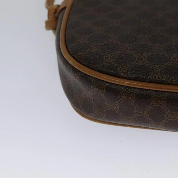 CELINE Macadam Canvas Shoulder Bag PVC Leather Brown Gold Auth sw330 - Picture 13 of 16